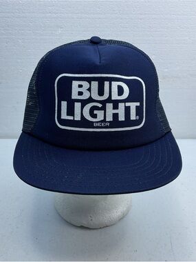 Source Unknown Bud Light Navy Blue Trucker Hat